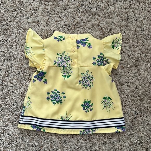 Janie and Jack Floral Flutter Sleeve top 6-12m - Picture 3 of 5